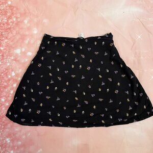 H&M Black and Purple Floral Skirt Size 6